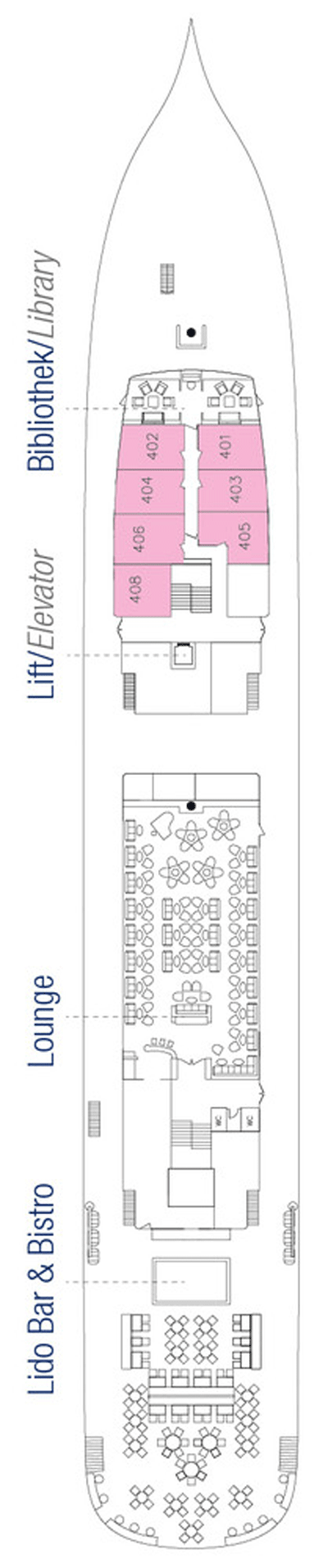 Deckplan Lido Deck – Sea Cloud Spirit
