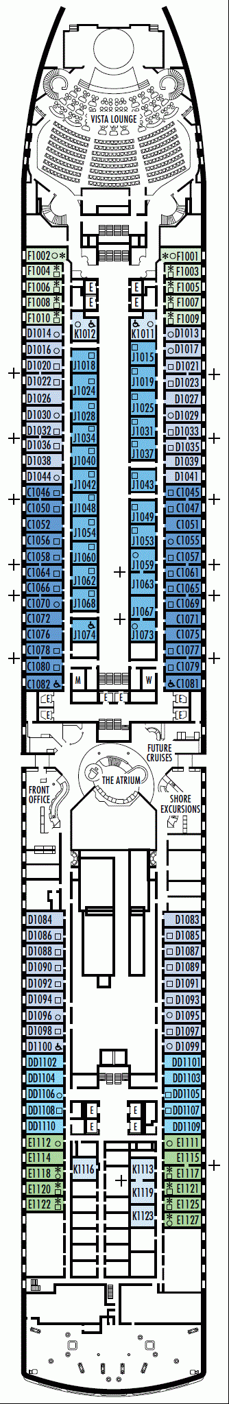 Deckplan Deck 1 - Main Deck – Westerdam