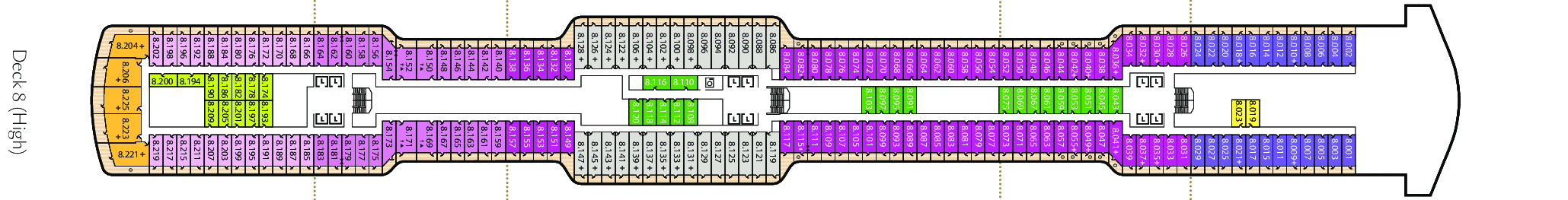 Deckplan Deck 8 – Queen Anne