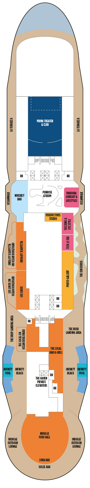 Deckplan Deck 8 – Norwegian Prima