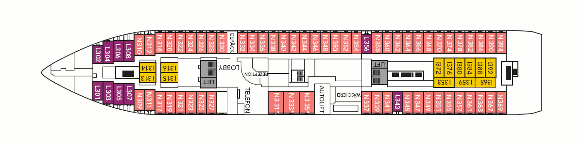 Deckplan Deck 3 – Nordkapp