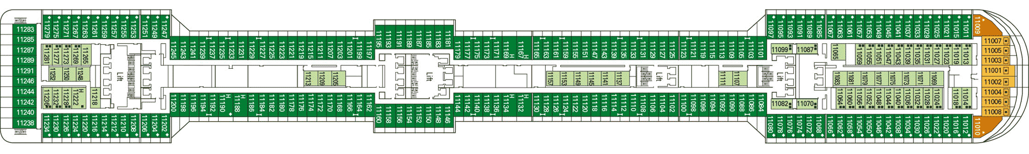 Deckplan Deck 11 - Meraviglia – MSC Fantasia