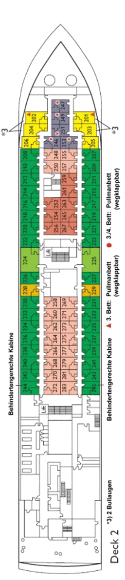 Deckplan Deck 2 – Hamburg