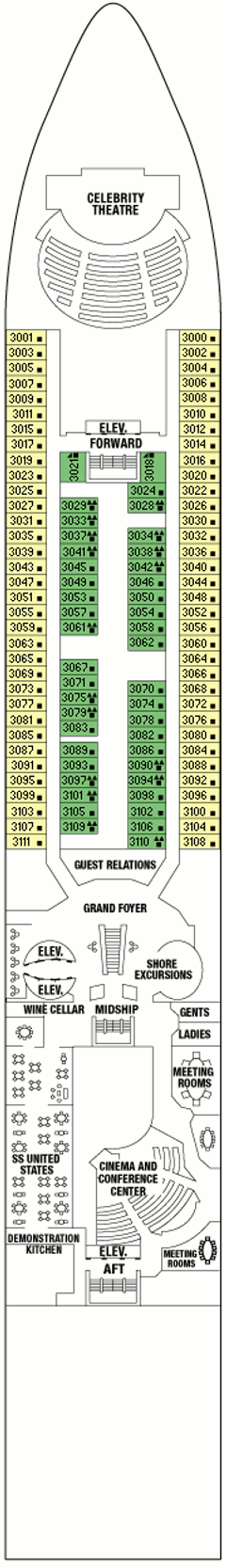 Deckplan Plaza Deck – Celebrity Infinity  
