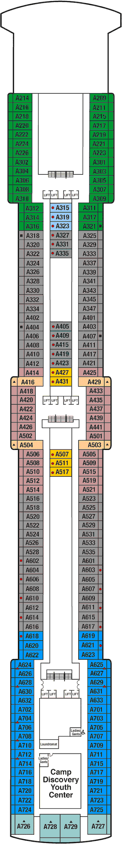 Deckplan Deck 12 Aloha – Island Princess