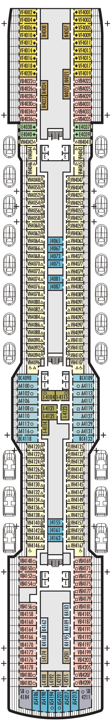 Deckplan Deck 4 Beethoven Deck – Nieuw Statendam