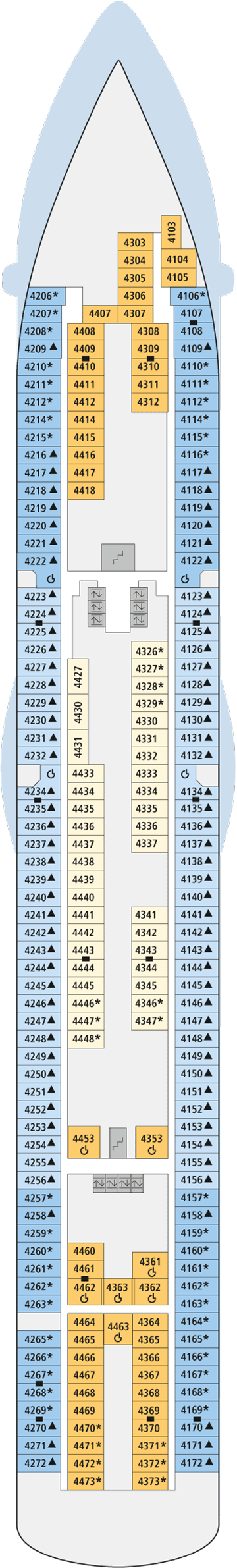 Deckplan Deck 4 – AIDAluna