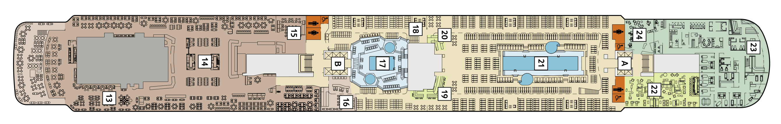 Deckplan Deck 12 - Aqua – Mein Schiff 2