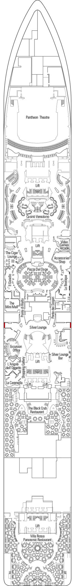 Deckplan Deck 6 Zeus – MSC Divina
