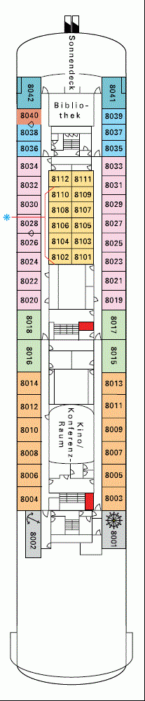 Deckplan Deck 8 Admirals-Deck – Deutschland
