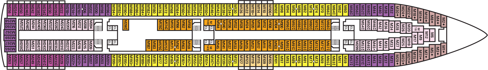 Deckplan Main Deck – Carnival Ecstasy
