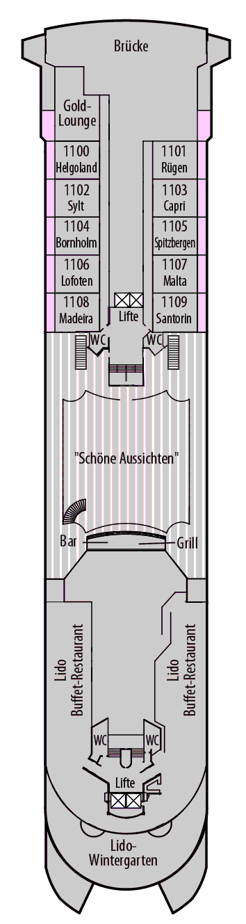 Deckplan Deck 11 - Lido Deck – Amera