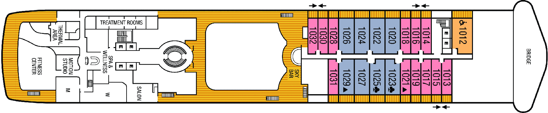 Deckplan Deck 10 – Seabourn Ovation