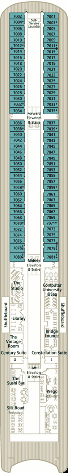 Deckplan Promenade Deck – Crystal Serenity