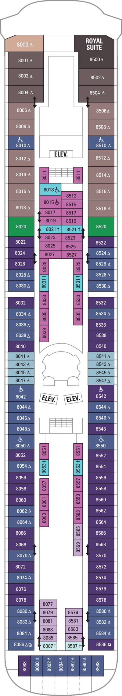 Deckplan Deck 8 – Vision of the Seas