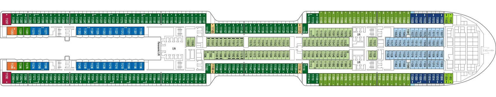 Deckplan Deck 11 - Moscow – MSC World Europa
