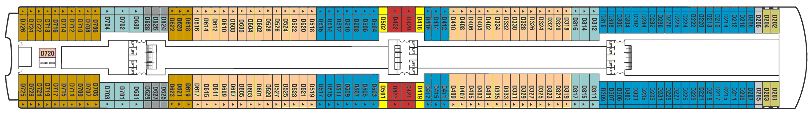 Deckplan Deck 9 - Dolphin – Coral Princess