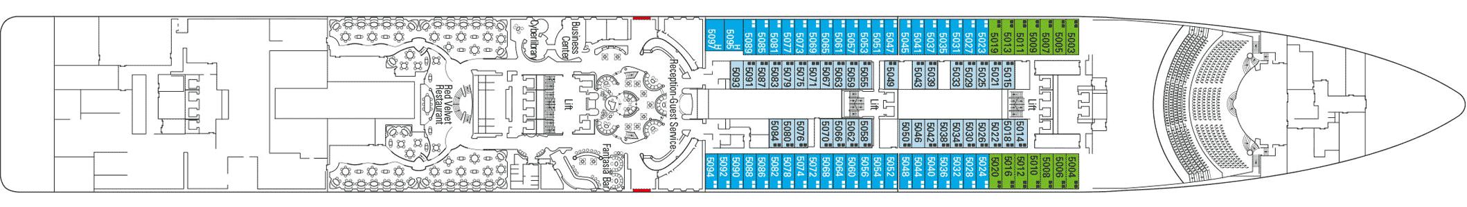 Deckplan Deck 5 - Fantasia – MSC Fantasia