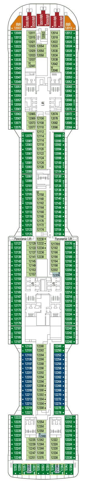 Deckplan Deck 12 – MSC Bellissima