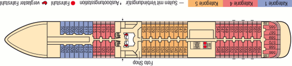 Deckplan Pazifik Deck – MS Europa