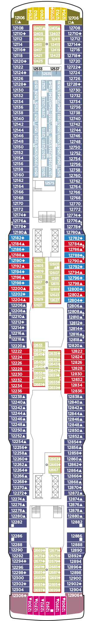 Deckplan Deck 12 – Norwegian Encore