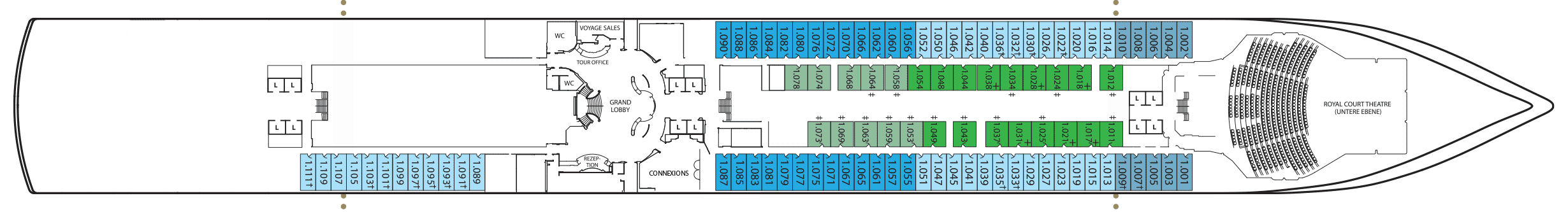 Deckplan Deck 1 – Queen Elizabeth