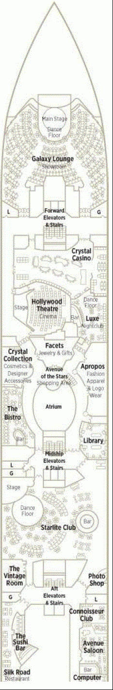 Deckplan Deck 6 Tiffany Deck – Crystal Symphony