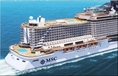 Das Heck der MSC Seaside