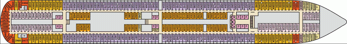 Deckplan Main Deck – Carnival Breeze