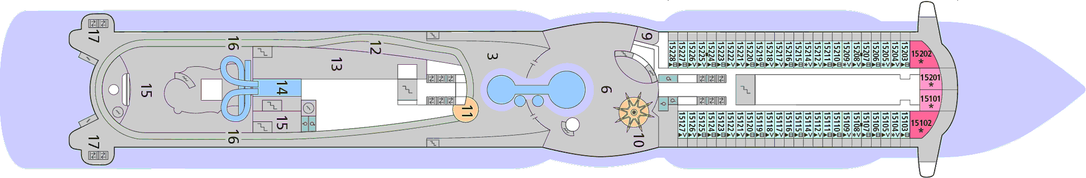 Deckplan Deck 15 – AIDAperla