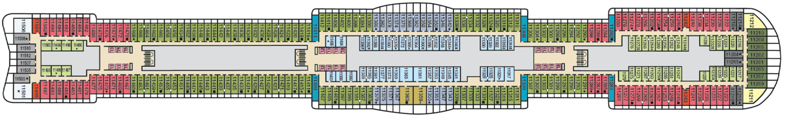 Deckplan Deck 11 – Mardi Gras