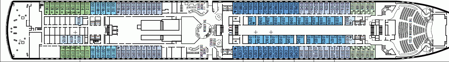Deckplan Deck 1 - Main Deck – Seven Seas Explorer