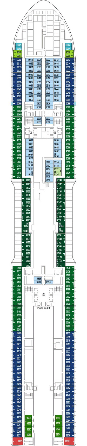 Deckplan Deck 9 - Dublin – MSC World Europa