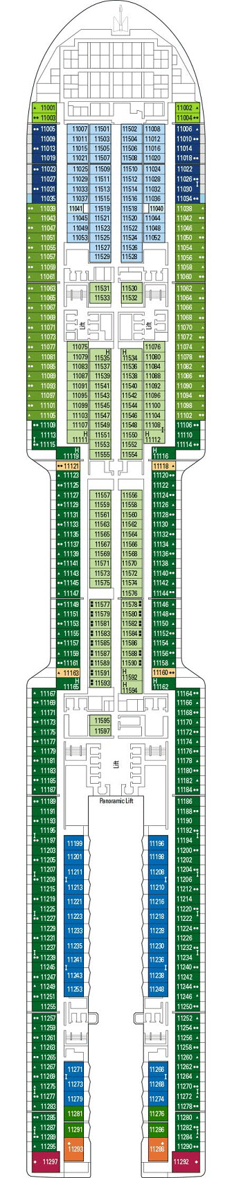 Deckplan Deck 11 - Moscow – MSC World Europa