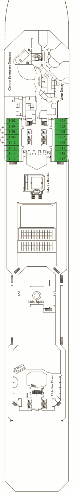 Deckplan Feel Good Deck – Costa Pacifica