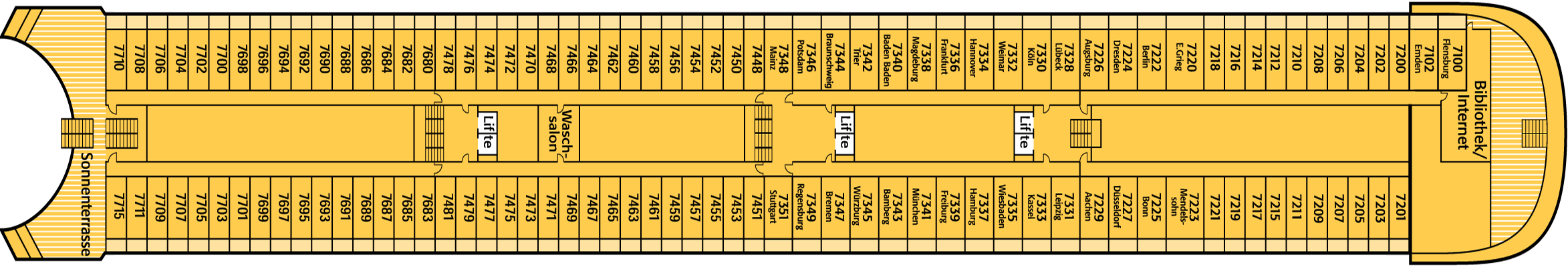 Deckplan Deck 7 Jupiter Deck – Artania