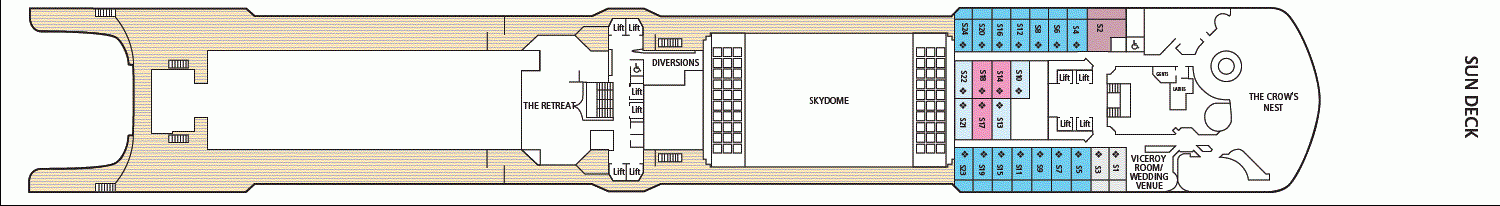 Deckplan Sun Deck – Arcadia