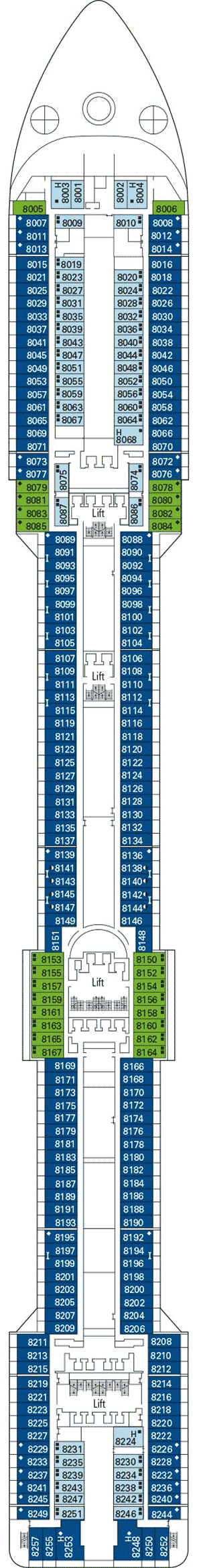 Deckplan Deck 8 - Favola – MSC Fantasia