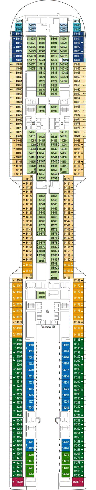 Deckplan Deck 14 - Prague – MSC World Europa