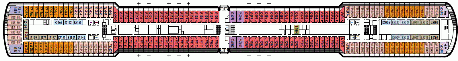 Deckplan Deck 5 - Verandah Deck – Eurodam