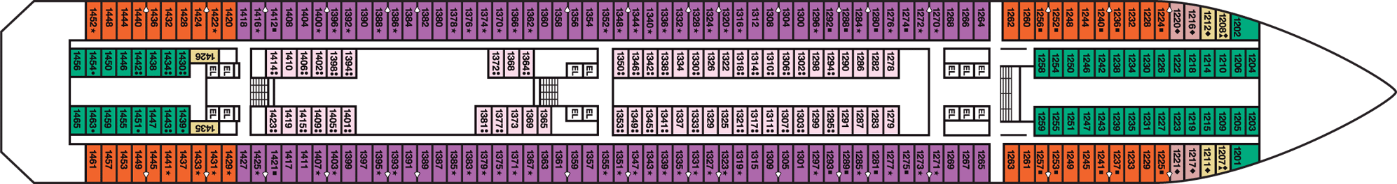 Deckplan Riviera Deck – Carnival Valor