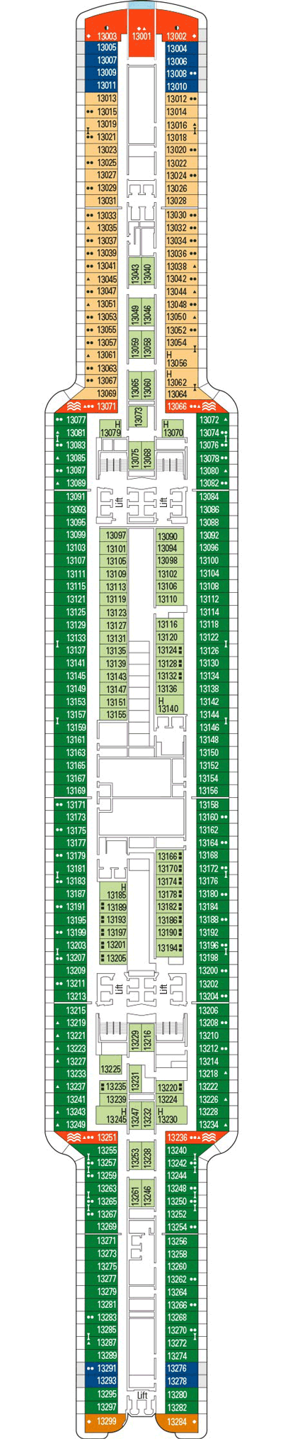 Deckplan Deck 13 – MSC Seashore