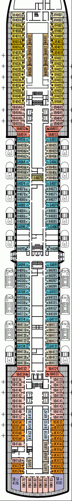 Deckplan Deck 4 - Upper Promenade Deck  – Eurodam