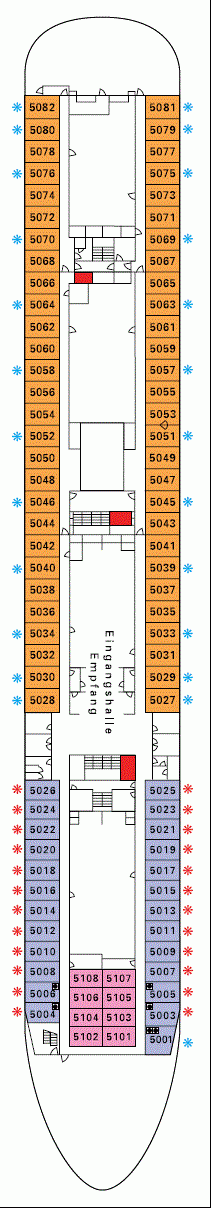 Deckplan Deck 5 Kapitäns-Deck – Deutschland