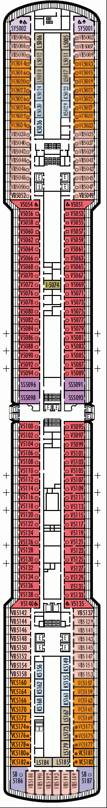 Deckplan Deck 5 - Verandah Deck – Eurodam