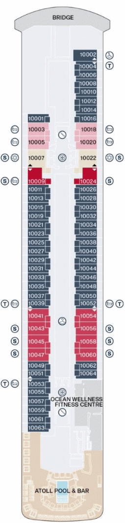 Deckplan Deck 10 – Explora I