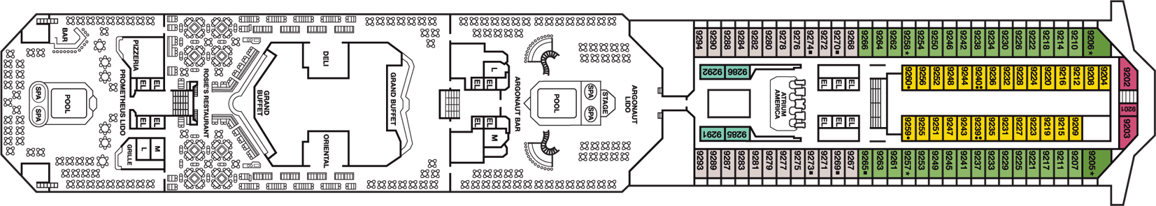 Deckplan Lido Deck – Carnival Valor