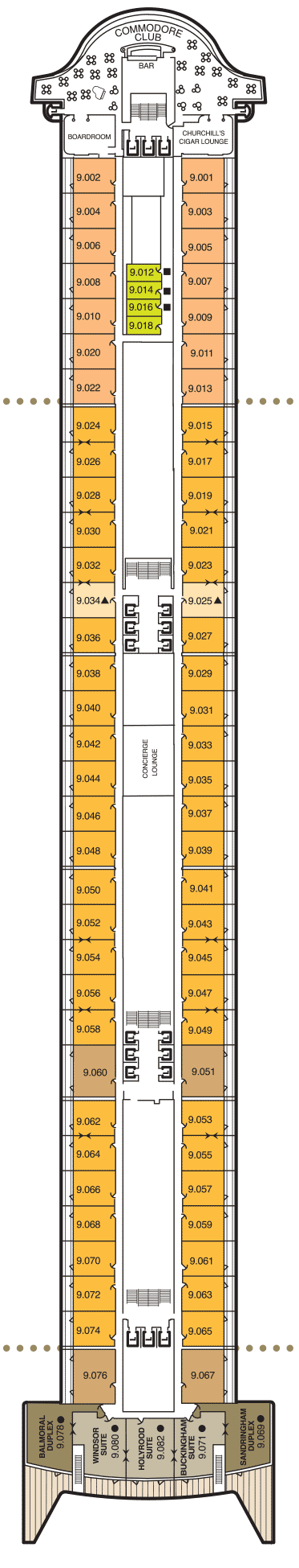 Deckplan Deck 9 – Queen Mary 2