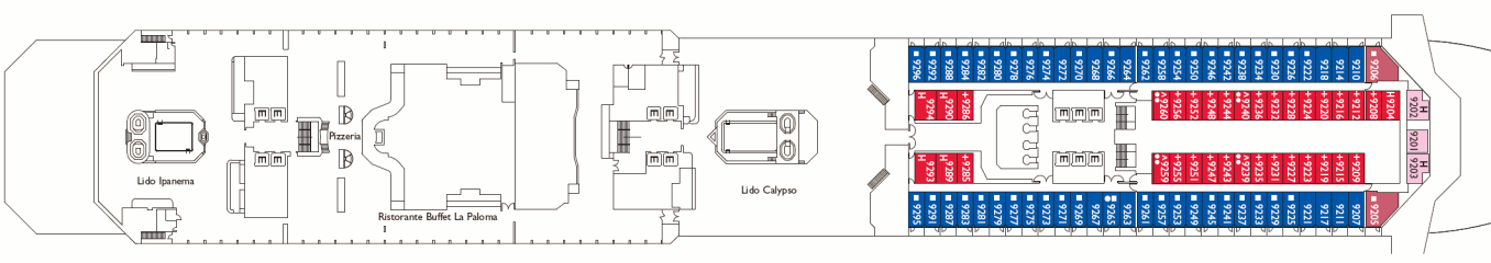 Deckplan Azzurro Deck – Costa Pacifica