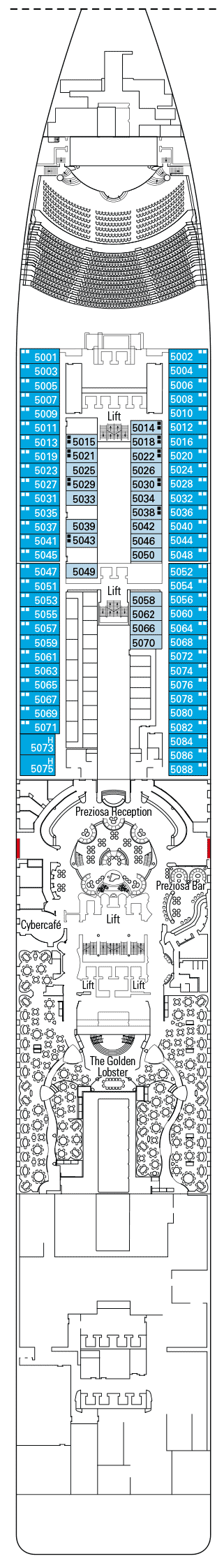 Deckplan Deck 5 - Corallo – MSC Preziosa